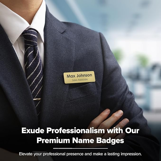 Custom Engraved Name Tags, Magnetic Tags, Personalized Name Tags, 1" x 3", Durable Engravable Impact Acrylic Material, (Classic Rectangle)